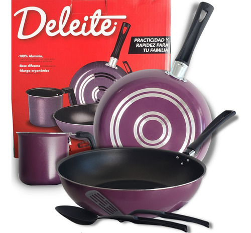 Batería De Cocina Deleite Ekco 5 Pzas Aluminio Antiadherente