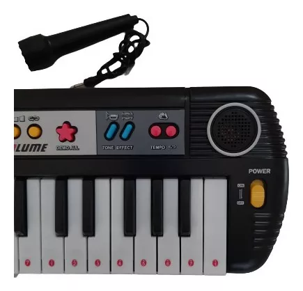 Brinquedo Teclado Infantil com Microfone Musical 24 Musicas