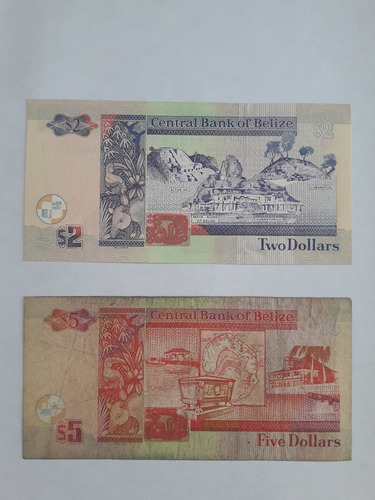 Billetes Belice De 2 Y 5 Dolares (honduras Britanica) (Usado)