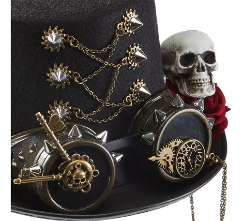 Sombrero De Pelo Gótico Punk, Minisombrero Steampunk Con Esq