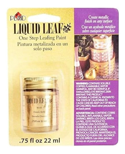 Liquid Leaf Restoring Metallic Paint Gold 3/4 Oz- Antiq...