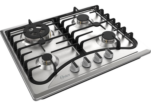Cooktop À Gás Com 4 Bocas Semiprofissional Bivolt Inox Oster