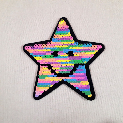 Ack-3337 Aplique Estrella Lentejuela Reversible Por 100unid