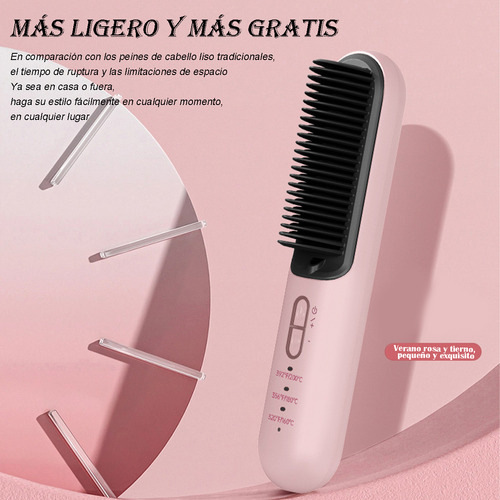 Peine Alisador De Cabello Inalámbrico Portátil Recargable