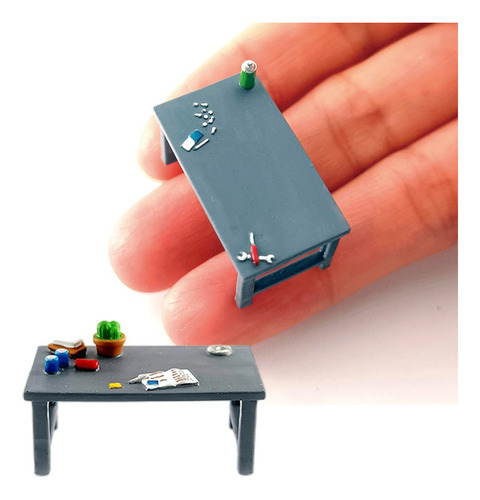 1/64 Mini Tienda De Reparación De Mesa De Herramientas Gris