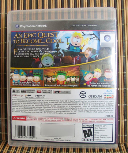 South Park The Stick Of Truth - Ps3 Rpg - Obsidian Ubisoft (Usado)
