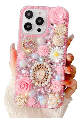 Poowear Para iPhone 14 Pro Max Caso, Lindo Rhinestone Bling