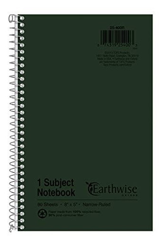 Ampad Solo Alambre Notebook, Reciclado, Tamaño 8x5, 1 Asunto
