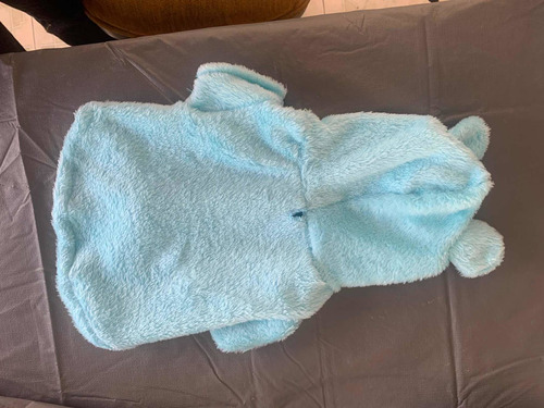Imagen 3 de 5 de Ropa Buzo Para Mascotas Capota Azul Piel De Conejo Talla S
