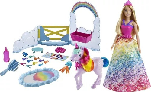 Set Muñeca Barbie Dreamtopia Unicornio + Accesorios Mattel 