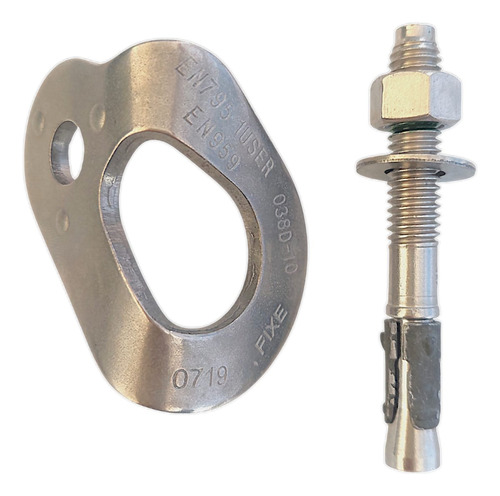 5 Plaquetas Plx + Parabolt Inox 3/8 Anclaje Rapel Rescate