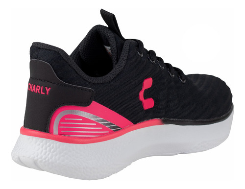 Tenis Charly Running Para Mujer Entrenamiento 1059555 Negro Rosa Suela Eva