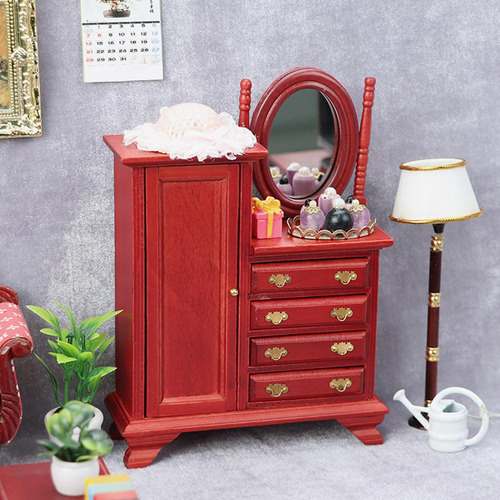 Aplicável A Tocador, Muebles De Casa De Muñecas Con Espejo