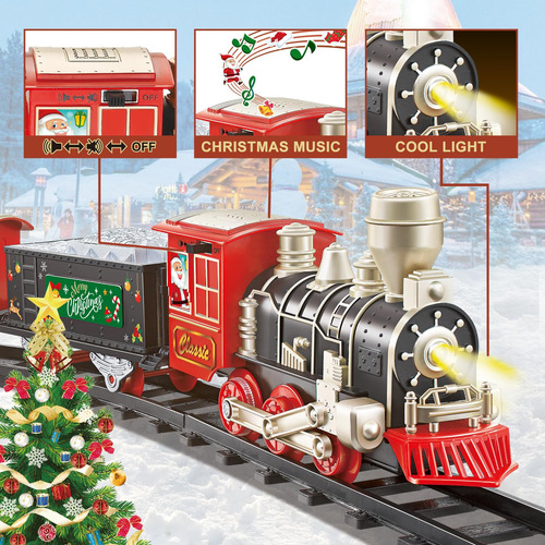 Set De Tren Navideño Jq Juqu Con Luces Y Sonidos Navideños P