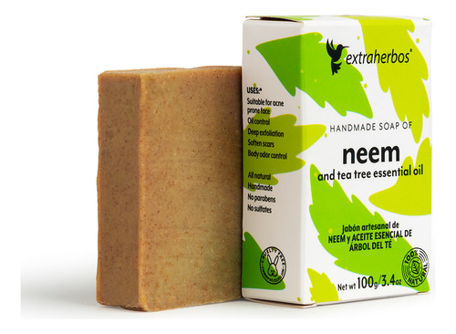 Jabón De Neem Con Aceite De Árbol Del Té, Antiacné