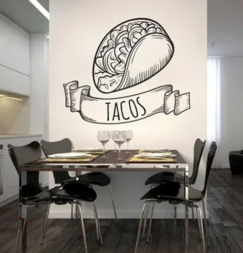 Vinil Decorativo Restaurante Taco 60x60cm