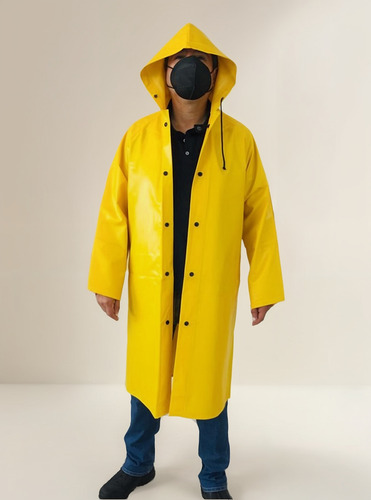 Impermeable Gabardina Pvc Con Soporte Textil