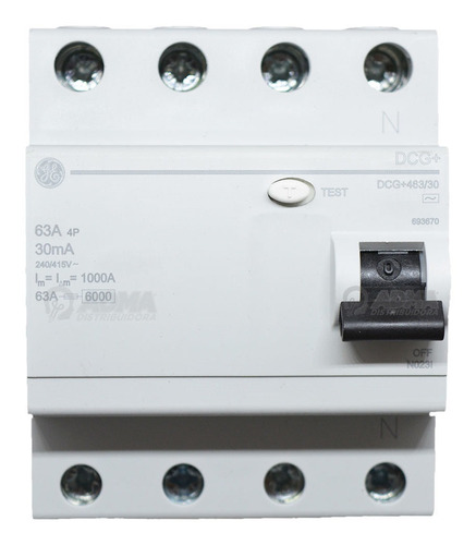 Disyuntor Tetrapolar 63amp 4x63 30ma General Electric By Abb