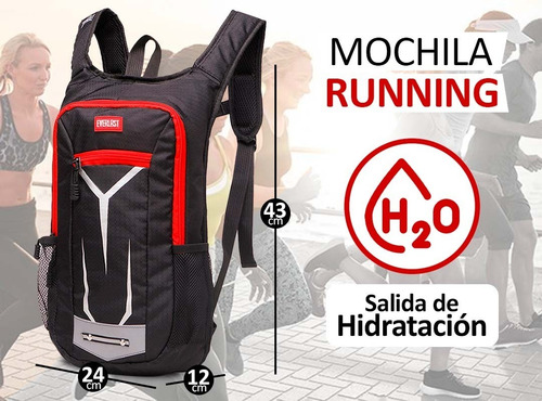 Imagen 2 de 10 de Mochila Everlast Liviana Running Trekking Salida Hidratacion