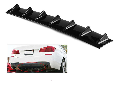 Difusor Trasero Adhesivo Puntas Tiburon Negro Auto Karvas