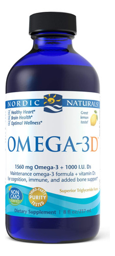 Nordic Naturals Omega-3d, Sabor A Limn - 8 Oz - 1560 Mg Omeg