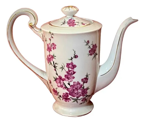comprar Antigua Cafetera De Porcelana Tsuji Floreada Pintura Oro