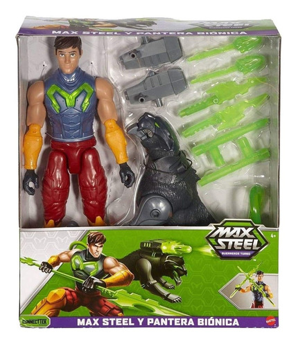 Figura Max Steel Missions E Pantera Bionica Da Mattel Fdt75