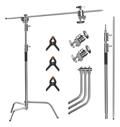 Tripie Soporte C Stand 2.6m Con Brazo Para Fotografía Caja