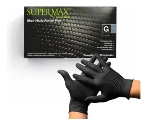 comprar Luva Para Procedimento Black Tam. G Supermax C\u002F100 Cor Preto