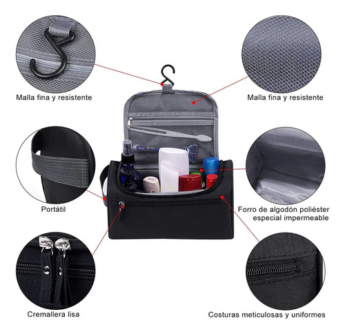 Neceser De Viaje Impermeable Con Gancho Y Gran Capacidad