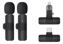 Comprar 2 Micrófonos Inalámbricos Solapa 2 En 1 Para iPhone Y Tipo C