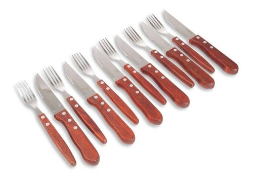 Imagen 1 de 5 de Set Cubiertos 6 Cuchillos Y 6 Tenedores Mica Tipo Tramontina