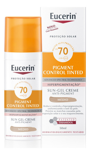 Eucerin Sun Pigment Control Tinted Creme Gel Médio Fps 70 50