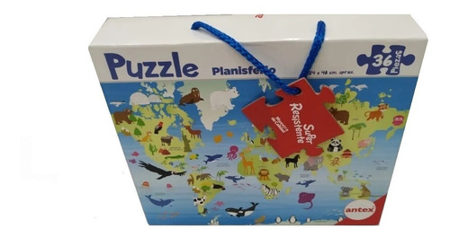 Imagen 4 de 4 de Puzzle Rompecabezas Planisferio 36 Piezas Antex - Playking