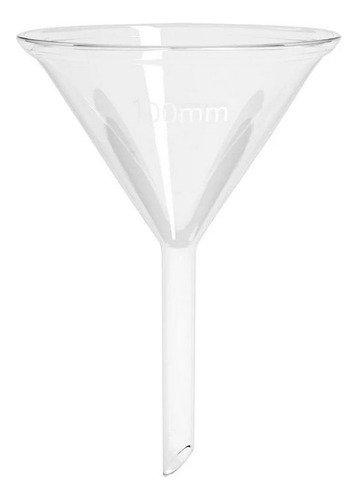 Funil Liso Haste Curta 100mm Vidro 3.3 /125ml - 10 Unds