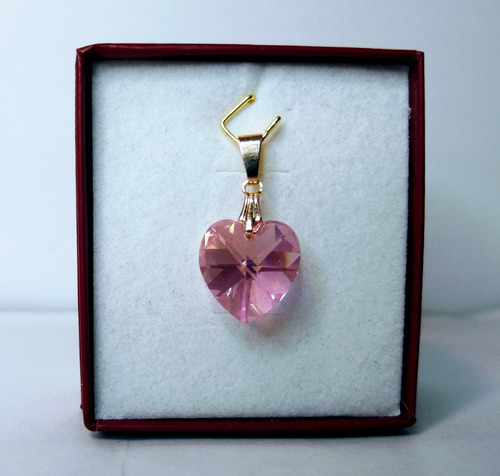 Imagem 2 de 4 de Pingente Cristal Swarovski Rose Ab 1,4 Cm Folh.a Ouro
