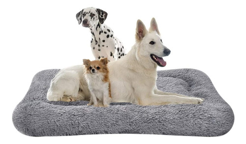 Cama Para Perros De Felpa, Lavable (extragrande, Gris)