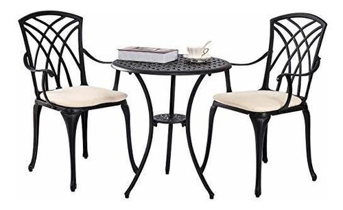 Kinger Home - Juego De Mesa De 3 Piezas Para Patio Y Bistró