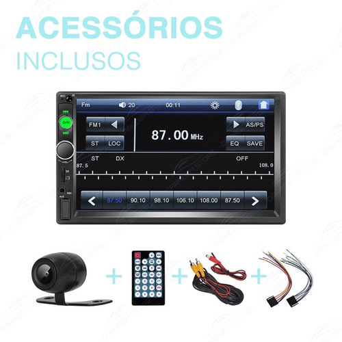 Imagem 8 de 10 de Multimídia Slim Encaixe 1 Din Mp5 Universal C/ Câmera De Ré