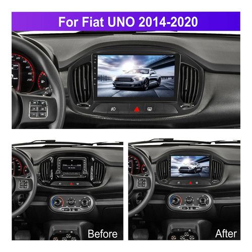 Auto Estéreo Para Fiat Uno 2014-2020 4+64g Carplay Ahd Wifi