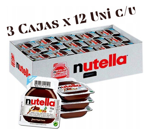 Nutella® 3 Cajas X12 Uni 15g - Kg a $264