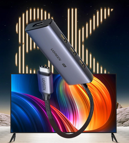 Imagem 2 de 5 de Hub Ugreen Usb-c 4 Em 1 - Hdmi 8k30hz 4k120hz