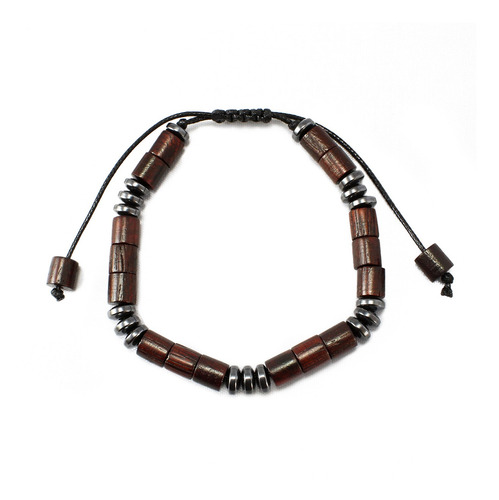 Imagen 2 de 10 de Pulseras Hombre Brazalete Madera Pulseras Piedras Naturales