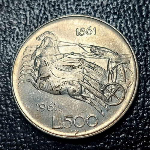 Moneda Italia 500 Liras, 1961 Plata 0.835 Km# 99 - 1132