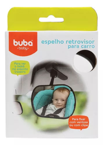 Kit Espelho Banco Traseiro + Espelho Retrovisor Pequeno Para Carro  Segurança Bebê Infantil Buba