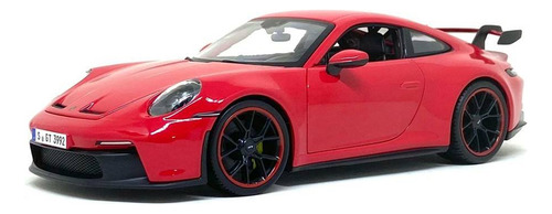 Miniatura Carro Porsche 911 Gt3 2022 1:18 Maisto Vermelho