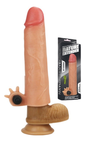 Funda Peneana Nature Extender 2 Con Bala Vibradora Y Venas 