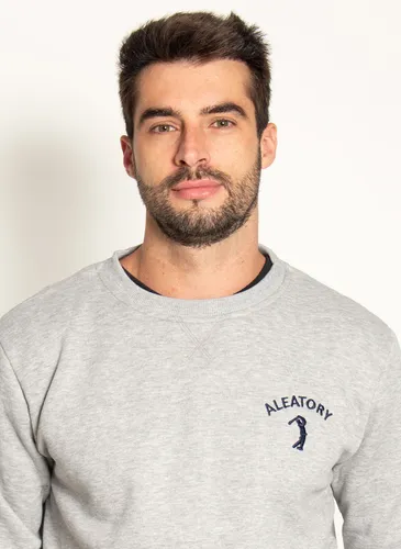 Blus o Moletom Aleatory Brand Mescla Cinza Frete gr tis