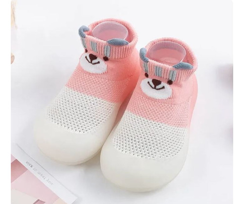 Zapato Tipo Media Con Suela Goma Antideslizante Para Bebé