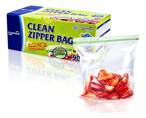 Clean Zipper Bag Mediana 90 Bolsas, Ldpe, Sin Bpa, Bolsas Pa